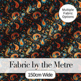 Bright Orange Paisley Floral Seamless Pattern Bold Decorative Textile Design Digital Print Fabric by the Metre UK Sewing Quilting Textile