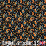 Bright Orange Paisley Floral Seamless Pattern Bold Decorative Textile Design Digital Print Fabric by the Metre UK Sewing Quilting Textile