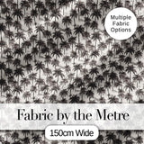 Tropical Palm Tree Monochrome Sketch Pattern Neutral Coastal Textile Design Digital Print Fabric by the Metre UK Sewing Quilting Textile