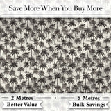 Tropical Palm Tree Monochrome Sketch Pattern Neutral Coastal Textile Design Digital Print Fabric by the Metre UK Sewing Quilting Textile