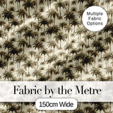 Vintage Sepia Palm Tree Tropical Seamless Pattern Coastal Neutral Textile Digital Print Fabric by the Metre UK Sewing Quilting Textile