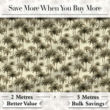 Vintage Sepia Palm Tree Tropical Seamless Pattern Coastal Neutral Textile Digital Print Fabric by the Metre UK Sewing Quilting Textile