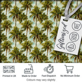 Realistic Tropical Palm Tree Sky Background Seamless Pattern Coastal Fabric Digital Print Fabric by the Metre UK Sewing Quilting Textile