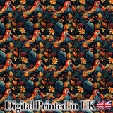 Colorful Tropical Parrot Floral Jungle Seamless Pattern Exotic Bird Textile Digital Print Fabric by the Metre UK Sewing Quilting Textile