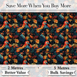 Colorful Tropical Parrot Floral Jungle Seamless Pattern Exotic Bird Textile Digital Print Fabric by the Metre UK Sewing Quilting Textile