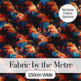 Vibrant Macaw Parrot Tropical Bird Seamless Pattern Dark Exotic Jungle Textile Digital Print Fabric by the Metre UK Sewing Quilting Textile
