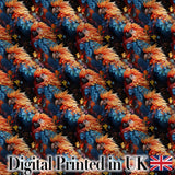 Vibrant Macaw Parrot Tropical Bird Seamless Pattern Dark Exotic Jungle Textile Digital Print Fabric by the Metre UK Sewing Quilting Textile