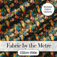 Bright Macaw Parrot Tropical Floral Seamless Pattern Exotic Jungle Textile Digital Print Fabric by the Metre UK Sewing Quilting Textile