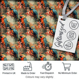 Exotic Parrot Birds with Blossom Branch Seamless Pattern Artistic Jungle Fabric Digital Print Fabric by the Metre UK Sewing Quilting Textile