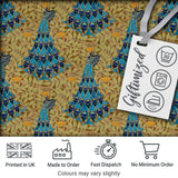 Vintage Art Nouveau Peacock Floral Seamless Pattern Ornamental Textile Fabric Digital Print Fabric by the Metre UK Sewing Quilting Textile
