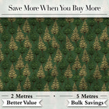 Vintage Pine Tree Forest Repeat Seamless Pattern Classic Woodland Fabric Digital Print Fabric by the Metre UK Sewing Quilting Textile