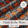 Retro Orange Poppy Flowers Seamless Pattern Botanical Floral Fabric Digital Print Fabric by the Metre UK Sewing Quilting Textile