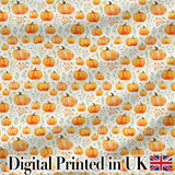 Watercolor Pumpkins Autumn Harvest Seamless Pattern Fall Season Fabric Digital Print Fabric by the Metre UK Sewing Quilting Textile