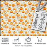 Watercolor Pumpkins Autumn Harvest Seamless Pattern Fall Season Fabric Digital Print Fabric by the Metre UK Sewing Quilting Textile