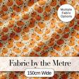 Vintage Pumpkin Vine Seamless Pattern Autumn Botanical Fabric Digital Print Fabric by the Metre UK Sewing Quilting Textile