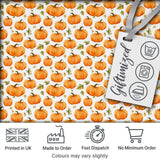 Watercolor Pumpkins and Leaves Seamless Pattern Soft White Background Fabric Digital Print Fabric by the Metre UK Sewing Quilting Textile