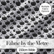 Black and White Pumpkin Illustration Seamless Pattern Halloween Theme Fabric Digital Print Fabric by the Metre UK Sewing Quilting Textile