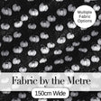 Monochrome White Pumpkins on Black Seamless Pattern Elegant Halloween Fabric Digital Print Fabric by the Metre UK Sewing Quilting Textile