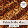 Rustic Harvest Pumpkins Cluster Seamless Pattern Dark Background Autumn Theme Digital Print Fabric by the Metre UK Sewing Quilting Textile