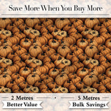 Rustic Harvest Pumpkins Cluster Seamless Pattern Dark Background Autumn Theme Digital Print Fabric by the Metre UK Sewing Quilting Textile