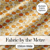 Neutral Tone Pumpkins Mix Seamless Pattern Soft Vintage Background Digital Print Fabric by the Metre UK Sewing Quilting Textile