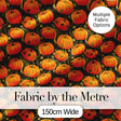 Bright Orange Pumpkins Seamless Pattern Black Background Autumn Fabric Digital Print Fabric by the Metre UK Sewing Quilting Textile