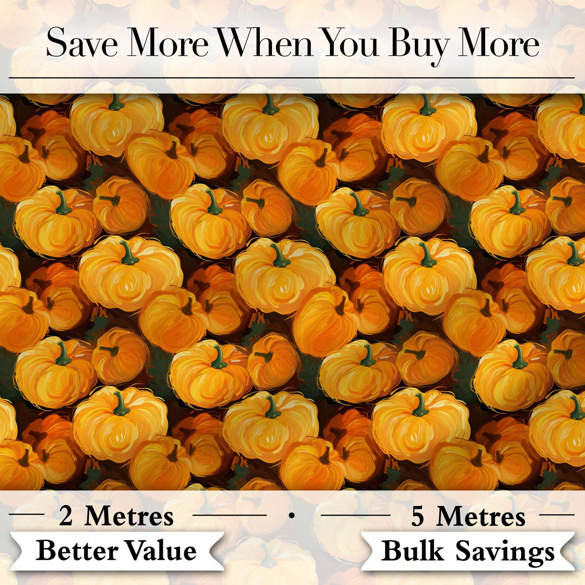 Painterly Pumpkin Harvest Seamless Pattern Rich Autumn Colors Background Digital Print Fabric by the Metre UK Sewing Quilting Textile