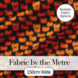 Hand Drawn Pumpkins on Dark Textured Background Seamless Pattern Autumn Fabric Digital Print Fabric by the Metre UK Sewing Quilting Textile