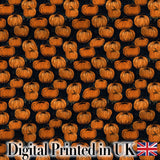 Hand Drawn Pumpkins on Dark Textured Background Seamless Pattern Autumn Fabric Digital Print Fabric by the Metre UK Sewing Quilting Textile