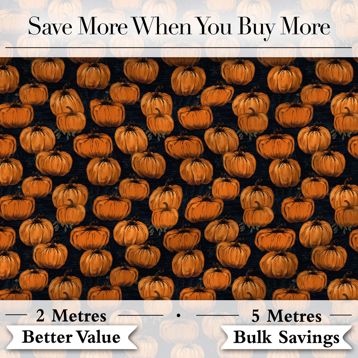Hand Drawn Pumpkins on Dark Textured Background Seamless Pattern Autumn Fabric Digital Print Fabric by the Metre UK Sewing Quilting Textile