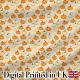 Soft Watercolor Pumpkins in Orange and White Seamless Pattern Light Background Digital Print Fabric by the Metre UK Sewing Quilting Textile