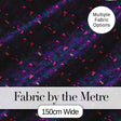 Neon Geometric Lines Abstract Pattern Dark Background Futuristic Style Digital Print Fabric by the Metre UK Sewing Quilting Textile