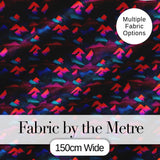 Retro Neon Mountain Shapes Seamless Pattern Vibrant Abstract Landscape Digital Print Fabric by the Metre UK Sewing Quilting Textile