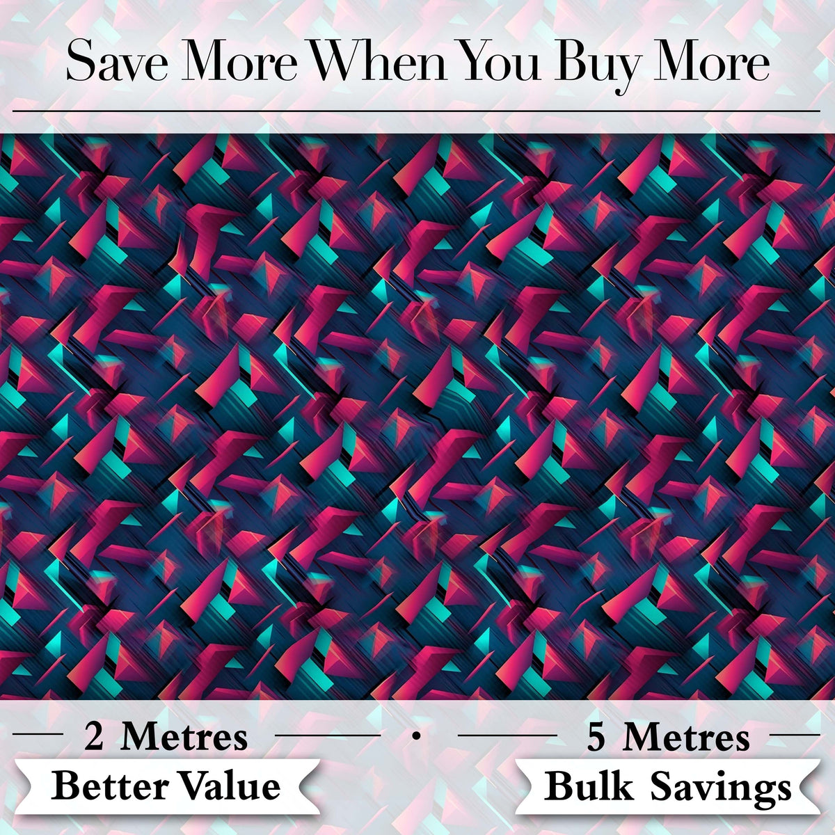 Abstract Neon Polygon Shapes Pattern Dynamic Geometric Seamless Design Digital Print Fabric by the Metre UK Sewing Quilting Textile
