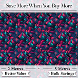 Abstract Neon Polygon Shapes Pattern Dynamic Geometric Seamless Design Digital Print Fabric by the Metre UK Sewing Quilting Textile