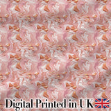 Glossy Peach Marble Flow Seamless Pattern Metallic Fluid Abstract Art Digital Print Fabric by the Metre UK Sewing Quilting Textile