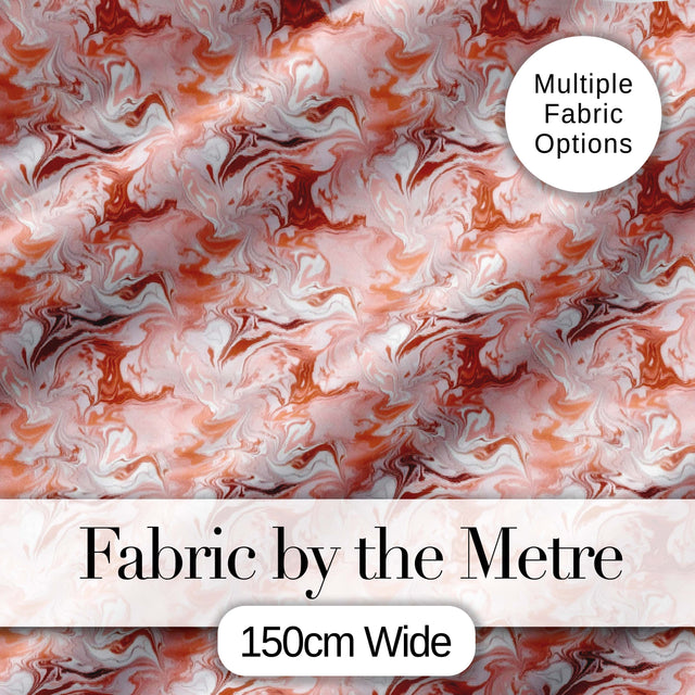 Warm Terracotta Marble Swirl Seamless Pattern Earthy Fluid Design Digital Print Fabric by the Metre UK Sewing Quilting Textile