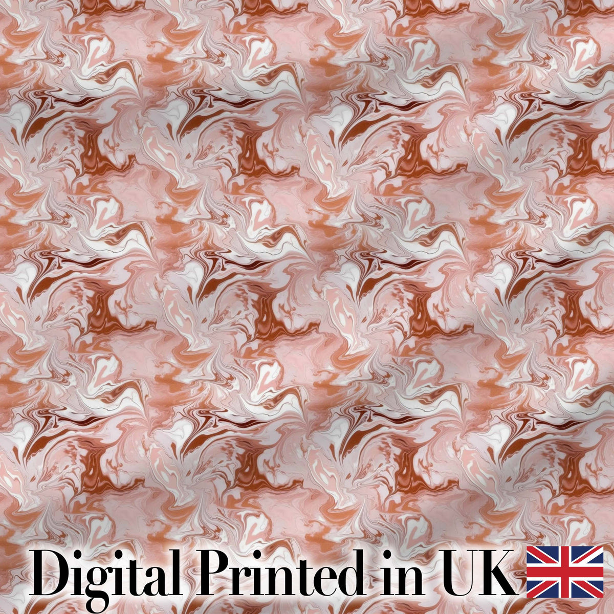 Warm Terracotta Marble Swirl Seamless Pattern Earthy Fluid Design Digital Print Fabric by the Metre UK Sewing Quilting Textile