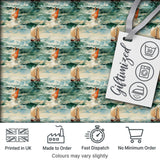 Classic Sailing Boats Rough Sea Seamless Pattern Artistic Ocean Waves Digital Print Fabric by the Metre UK Sewing Quilting Textile