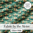 Charming Sailboats Floral Sea Seamless Pattern Whimsical Coastal Design Digital Print Fabric by the Metre UK Sewing Quilting Textile