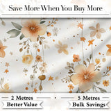 Watercolor Floral Stars Hanging Blooms Seamless Pattern Soft Beige Digital Print Fabric by the Metre UK Sewing Quilting Textile