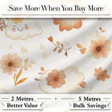 Cute Smiling Clouds Flowers Pastel Seamless Pattern Kids Nursery Digital Print Fabric by the Metre UK Sewing Quilting Textile