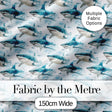 Blue Shark Underwater Ocean Seamless Pattern Light Sea Background Digital Print Fabric by the Metre UK Sewing Quilting Textile