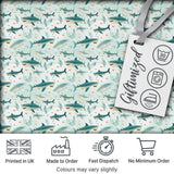 Cute Blue Shark Underwater Seamless Pattern Light Ocean Background Marine Theme Digital Print Fabric by the Metre UK Sewing Quilting Textile