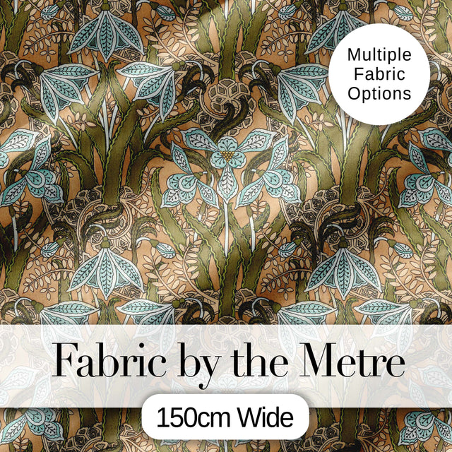 William Morris Style Blue Floral  Seamless Pattern Vintage Classic Background Digital Print Fabric by the Metre UK Sewing Quilting Textile