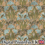 William Morris Style Blue Floral  Seamless Pattern Vintage Classic Background Digital Print Fabric by the Metre UK Sewing Quilting Textile