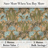William Morris Style Blue Floral  Seamless Pattern Vintage Classic Background Digital Print Fabric by the Metre UK Sewing Quilting Textile