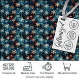 Galaxy Snowflake Star Seamless Pattern Dark Cosmic Winter Background Digital Print Fabric by the Metre UK Sewing Quilting Textile
