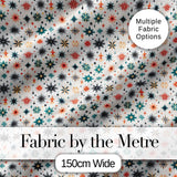 Retro Mid Century Starburst Seamless Pattern Vintage Holiday Background Digital Print Fabric by the Metre UK Sewing Quilting Textile
