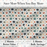Retro Mid Century Starburst Seamless Pattern Vintage Holiday Background Digital Print Fabric by the Metre UK Sewing Quilting Textile